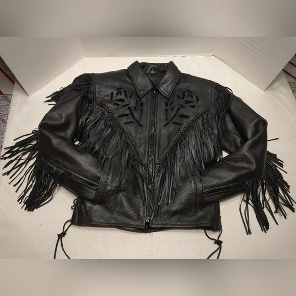 Vintage Rose authentic leather jacket SMALL size